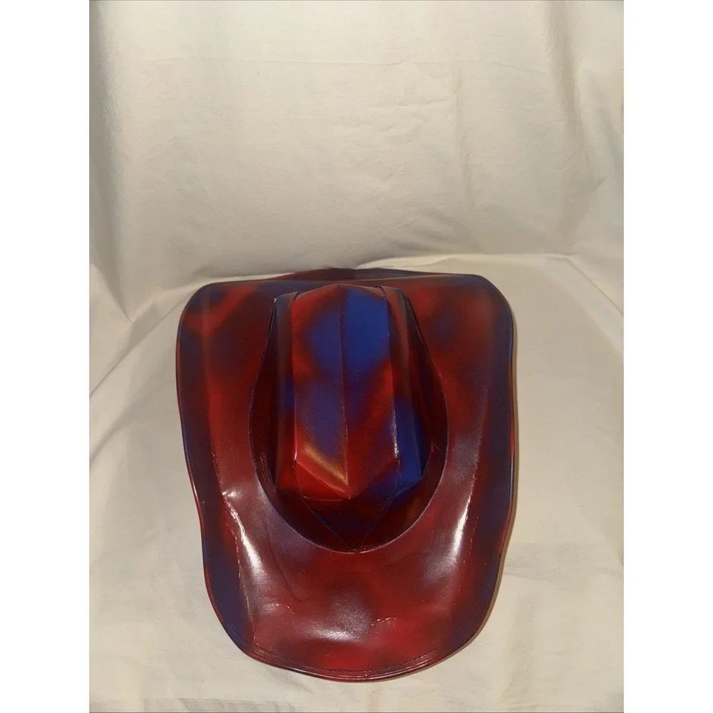 Bud‎ Light Cowboy Hat Beer Box Cardboard Spray Paint Red And Blue